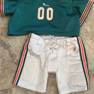 Retired vintage nfl Miami dolphins build a bear outfit jersey and pants